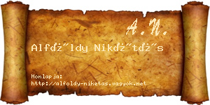 Alföldy Nikétás névjegykártya
